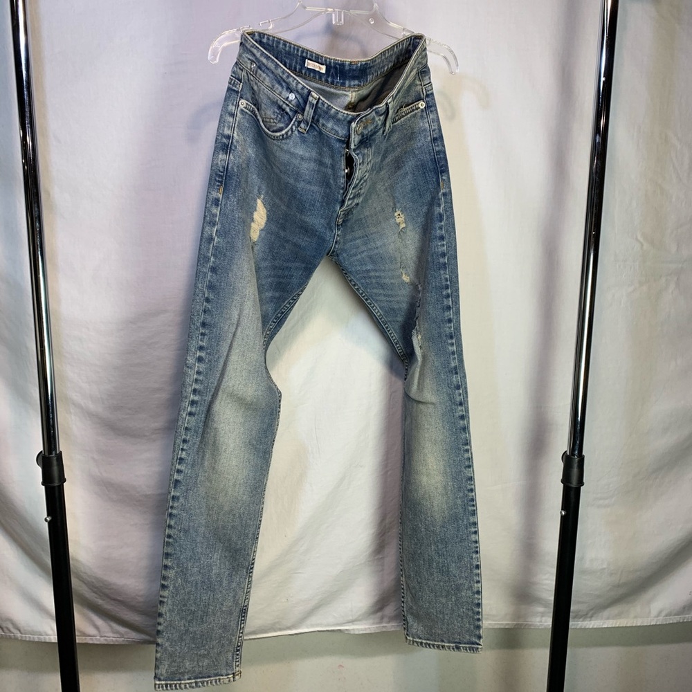 Topman Distressed Men's Stretch Skinny Jeans